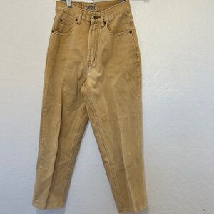 Chamonix Vintage tan Denim Jeans Womens 2R High Rise 100% Cotton Straight Leg